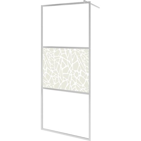 vidaXL Parete per Doccia Walk-in in Vetro ESG Design Pietra 80x195 cm