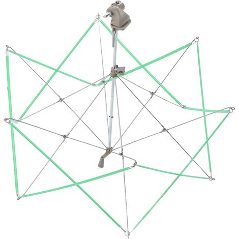 Dévidoir à laine parapluie en acier inoxydable et plastique, fixation facile, fonctionnement simple, réglage aisé pour enrouler le fil (1/5)