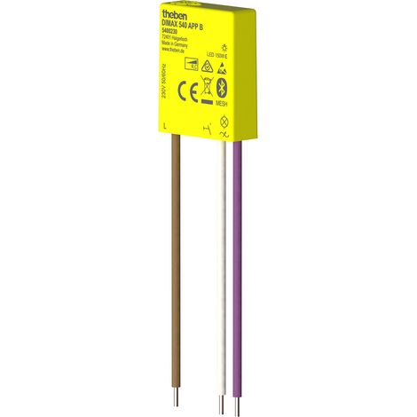 Theben 5400230 DIMAX 540 APP B Mini UP-Dimmer für R- und C-Lasten, benötigt keinen Neutralleiter, Bluetooth Mesh, App-Programmierung, bis 100 m Kabellänge, Lichtszenen und Astroprogramm (1/5)