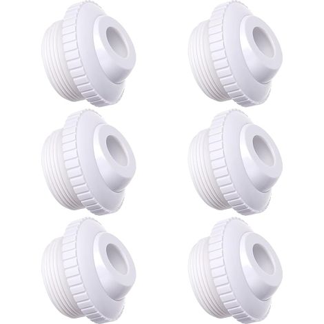2-teilige Pool Jet Düsen, 3/4" Directional Flow Eyeball Inlet Jet, Pool Return Jet Ersatzteile Fittings Spa mit 1-1/2 Zoll MIP Gewinde Pool Zubehör für Reinigung (6Pc 3/4") (1/5)