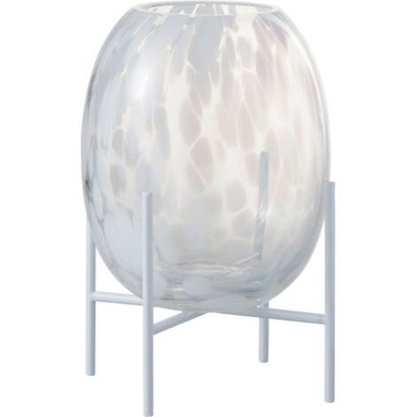 Vase sur Pied Design "Pois Déco" 23cm Transparent