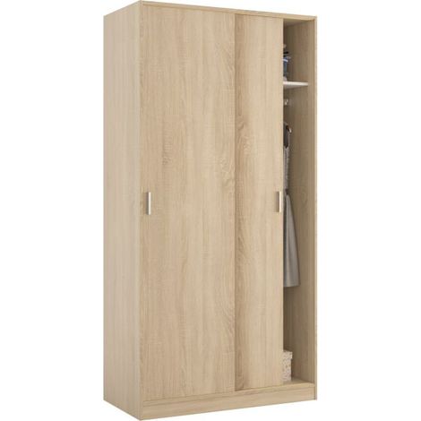 Armario 2 Puertas - Habitación Marrón Roble 50x200h cm (1/7)