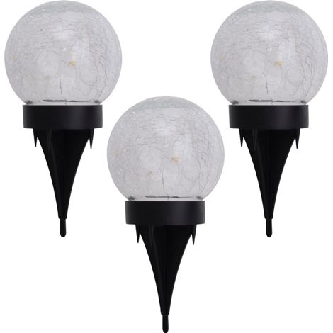 Naeve CRACKLE Lot de 3 piquets solaires d'extérieur à LED blancs IP44 (1/5)
