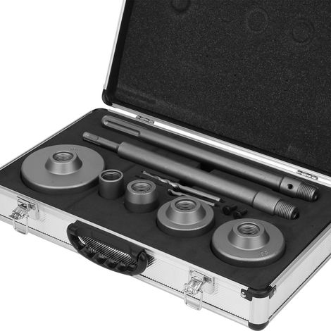 Kit de 9 scies cloches à béton/forets pour murs en briques de ciment à tige SDS Plus (30-100 mm) - Exclusivité entrepôt à l'étranger. (1/5)