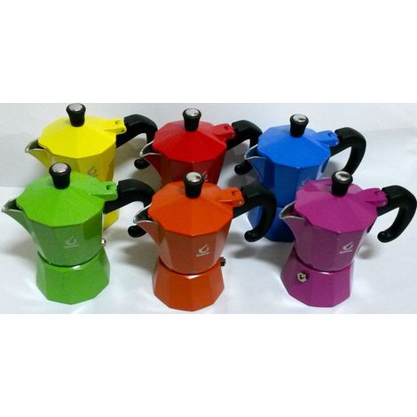 Moka 1-2-3-6 Cups Tz Coloured Coffee Makeup Napoletan Café -moka 1 Tasse -