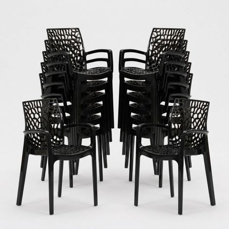 22 Sillas de comedor polipropileno para cocina y bar Grand Soleil Gruvyer Arm - Negro (1/5)