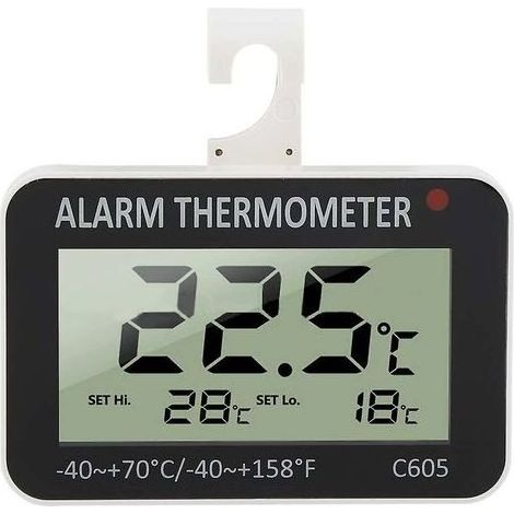 Thermomètre de réfrigérateur mesure de -40c à +70c Thermomètre de réfrigérateur électronique Alarme numérique Congélateur (1/5)