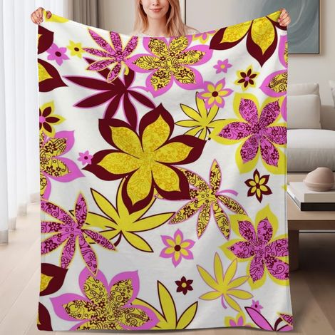 Couverture de lit en polaire, jeté doux et chaud de printemps, légère et luxueuse en microfibre de polyester, décoration intérieure, cadeau pour lui elle,6080 pouces (1/4)