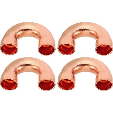 4pcs Raccord Coudé Cuivre pour Tuyaux Gaz, 12.7mm Raccord Tuyau d'Arrosage Durite Essence, Raccords Tuyauterie à Pression pour HVAC Climatisation Plomberie, Épaisseur 0.8mm/U Forme