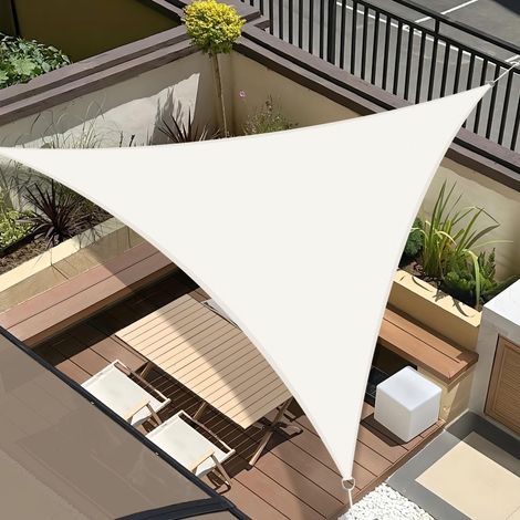 Voile d'ombrage Triangle 4x4x4m Imperméable Toile ombrage (1/5)