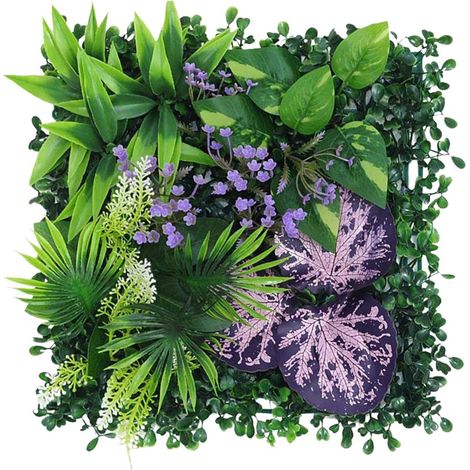 Fuleadture Artificial Green Wall, vegetation for balconies, garden fences, artificial plants. Also suitable for interior walls with trellises. Flowers. (1/5)
