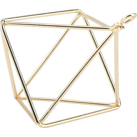 Geometrischer Hosenbügel, dekorativer Hängeständer mit Bromelienblüten, Gold, trendige Wohnaccessoires (1/5)