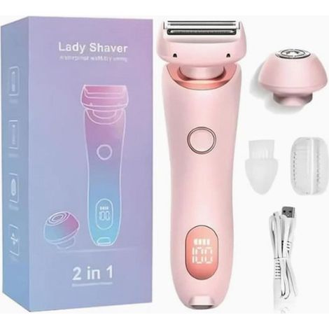 Epilatore Serie - Rasoio elettrico per donna - 2 in 1 Viso e corpo - Schermo LED impermeabile - Ricarica USB-C - Pelle sensibile - Utilizzo a secco e sotto la doccia (1/5)