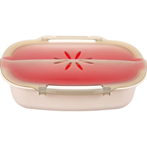 Boîte vapeur pour micro-ondes, récipient en plastique résistant aux hautes températures pour la cuisson à la vapeur du poisson et des légumes (1/5)