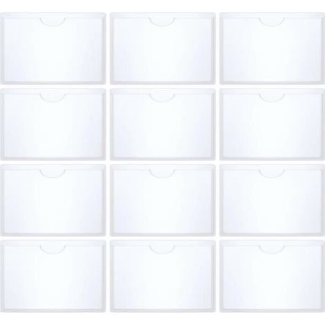 Lot de 12 Porte Carte Handicapé pour Pare-Brise - Étuis Autocollants Transparent de 6x9cm - Supports de Carte Réutilisables pour-Ywey