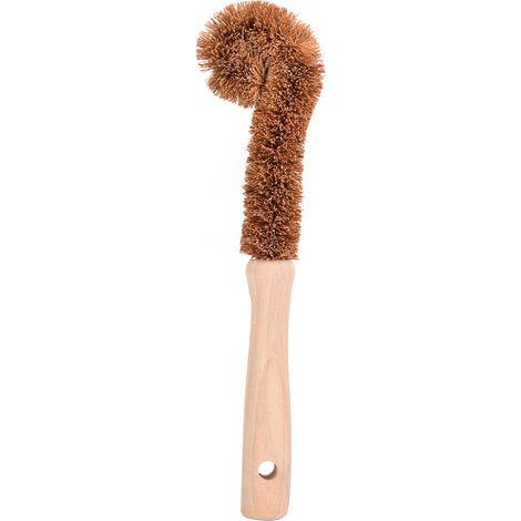 Diese Reinigungsbürste aus Kokosfasern mit langem Griff eignet sich ideal zum Reinigen von Flaschen, Kaffeemaschinen und Gläsern. (1/5)