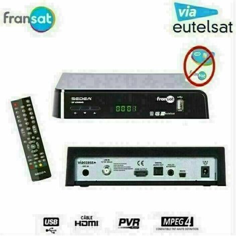 Récepteur satellite Fransat SF 4200 HD – Décodeur TNT avec réception de chaînes EUTELSAT 5° OUEST – Vendu sans carte – Hdme