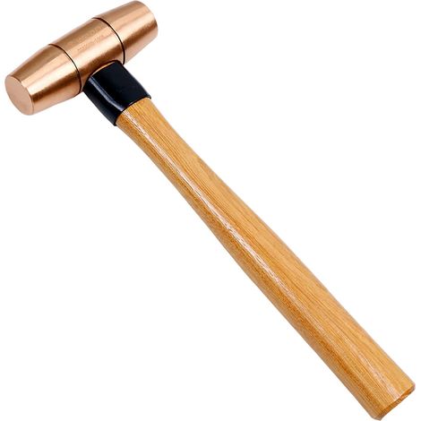 Marteau de masse, 450 g, marteau en cuivre, marteau de club, marteau à maillet, manche en fibre de verre, longueur 300 mm (1/5)
