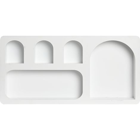 Pegane – Étagère murale MDF blanc 59x7x29 cm – Design moderne pour espaces réduits – Charge maximale 15 kg – Fixation murale incluse (1/4)