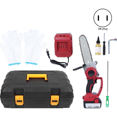 Tronçonneuse Électrique 8 Pouces 18D05, Scie à Chaîne Sans Fil Haute Puissance pour Abattage d'Arbres en Extérieur, Prise CN 220V, Outil de Jardinage Domicile (1/5)