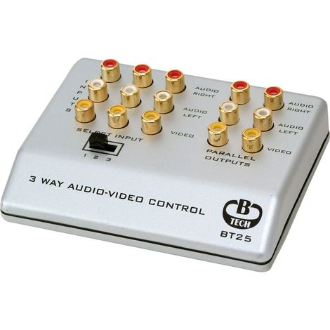 B-Tech 3-Way Audio Video Control (RCA), BT25S (Control (RCA) Silver)