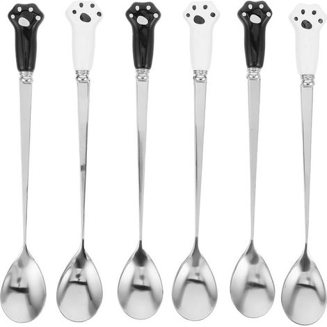 Set mit 6 Eiscremelöffeln aus Edelstahl mit Keramikgriffen (1/5)