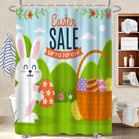 Rideau de bain imprimé polyester 180x180 robuste bâche polyester douche pour idée cadeau pour pendaison de crémaillère (1/5)