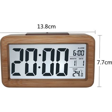 Wecker, Radiowecker, Retro-Holzwecker, eleganter Smart-Wecker aus Massivholz, elektronischer Wecker, Massivholzwecker (Batterien nicht enthalten).
