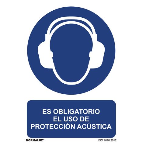 Cartello di uso obbligatorio "Uso obbligatorio della protezione acustica" (pvc 0,7 mm) 30x40 cm