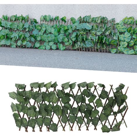 Haie artificielle en bois de saule, feuilles de vigne, conception extensible, protection solaire et imperméable, pour décor mural et écran de confidentialité. (1/5)