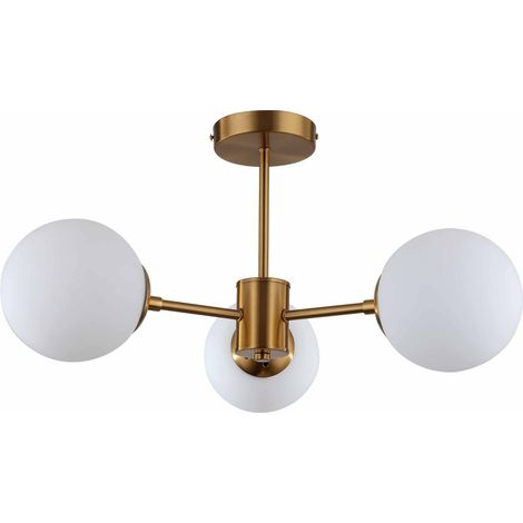 Suspension Roma dorée minimaliste 3 lumières E14 Ø60 (1/4)