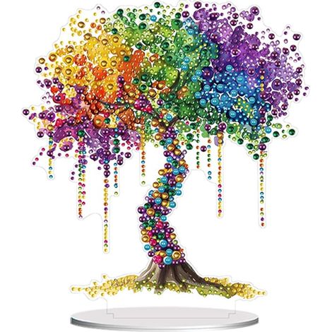 Arbre de Vie en peinture diamant, arbre en peinture diamant 5D, support pour peinture diamant, kit de peinture diamant sur pied pour décoration de table n° 4 (1/5)