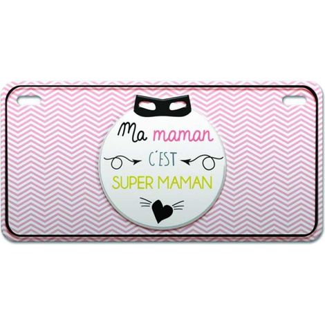 Magnet Ma Maman c'est Super Maman en Métal (1/2)