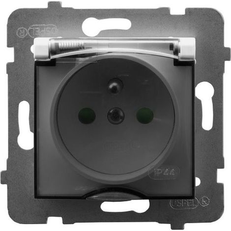 Aria Spritzwassergeschützte Steckdose mit/mit IP44 mit Strompfadabdeckungen, transparenter Abdeckung, weiß GPH-1UZP/m/00/d