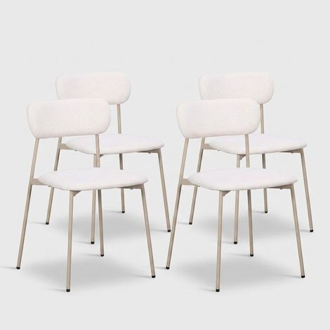 Lot de 4 chaises de cuisine modernes avec assise rembourrée Inka YES - Gris tourterelle (1/3)