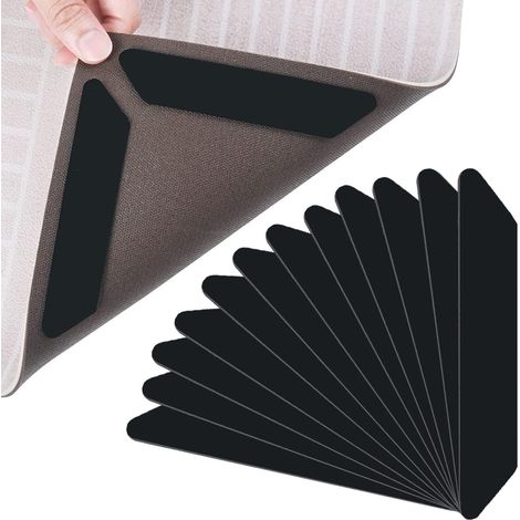 12 Grippers, Adhésifs Anti-Dérapants, Tapis, Pour Cuisine, Bureau, Salon (1/5)
