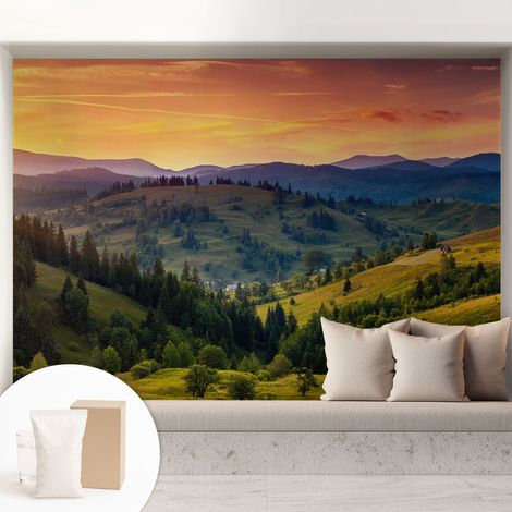 Papier peint intissé mural avec imprimé pour décoration pour salon pour chambre à coucher pour entrée Paysage de montagne 208x146 cm (1/5)