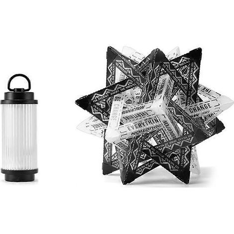 ISE MOUNT Campinglampe, Lampenschirm mit Polarstern, flacher goldener Lampenschirm, Zuckerlampenschirm, Campinglampe + schwarz-weißer Lampenschirm (1/5)
