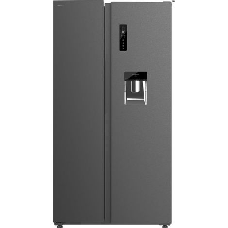 Amerikanischer Kühlschrank mit 559 Litern Fassungsvermögen, 177 x 91 cm, Klasse D, NoFrost, Inverter-Kompressor, Wasserspender mit Tank, Display an der Tür, Fast Freezing, Smart-Modus, MultiAirFlow