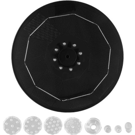 Pompe solaire pour fontaine à LED de 21,5 cm, équipée d'une batterie de 5000 mAh, d'une puissance de 6,5 W et de 6 buses, adaptée aux bains d'oiseaux, à la circulation de l'eau dans le jardin, etc. (1/5)