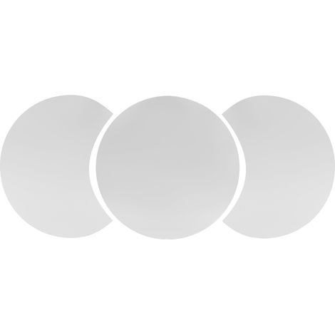 Miroir adhésif rond DIY pour salon et chambre, décoration murale argentée pour fond TV et intérieur