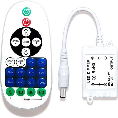 Télécommande pour ruban LED monochrome et néon - compatible avec les éclairages LED 12 V CC - 23 touches (1/5)
