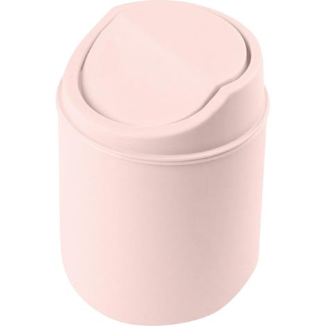 Cestino da tavolo, piccolo cestino da scrivania con coperchio, cestino da tavolo in plastica riutilizzabile per soggiorno, cucina, camera da letto, bagno e ufficio, portatile (rosa, taglia unica)