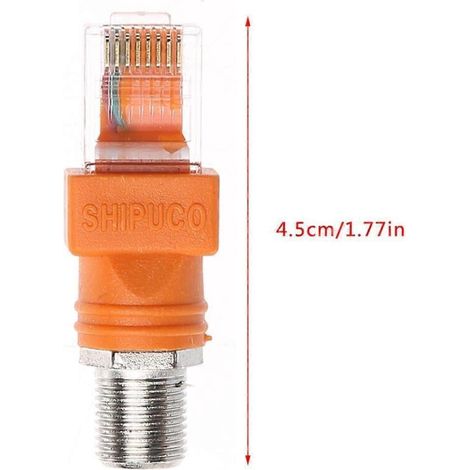 Adaptateur coaxial F femelle vers RJ45 mâle pour câblage réseau et vidéo – compatible avec systèmes TV, CCTV et réseaux Ethernet