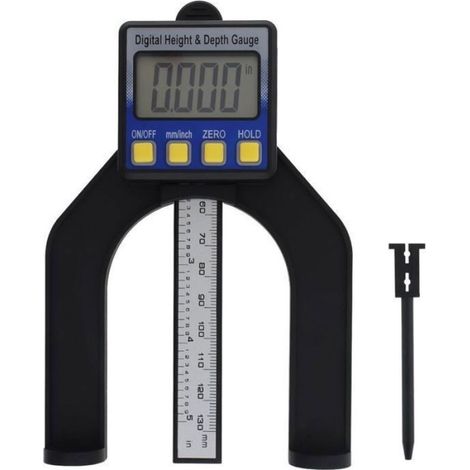 Jauge de profondeur numérique de 80 mm, jauge de hauteur, règle avec écran LCD, jauge d'épaisseur pour scie circulaire et d (1/3)