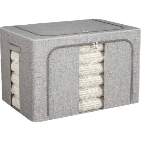 40x30x20cm Boite Rangement Tissu,Boite Rangement Chambre Pliable avec Fenêtre Transparente,pour Vêtements Saisonniers et Literie