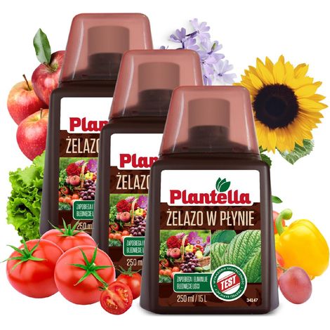 PLANTELLA Flüssiger Eisenblattdünger für Gemüse und Obstbäume 3 x 250 ml