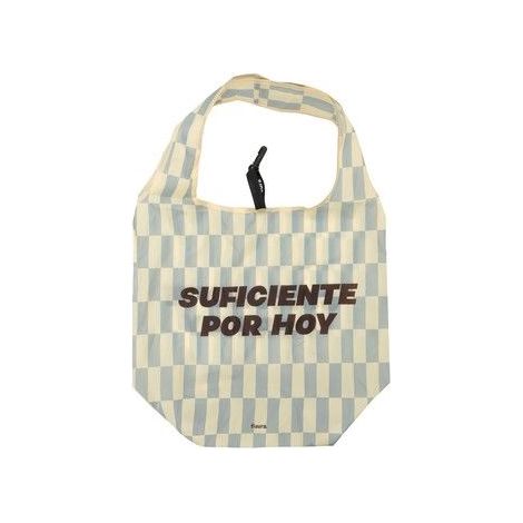Borsa Shopping Pieghevole "Suficiente Por Hoy" 3.5x6x10cm Fisura