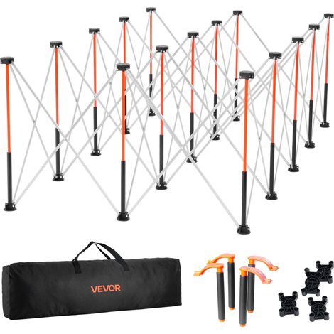 VEVOR Banco da Lavoro Pieghevole Portatile 2455 x 1260 mm Tavolo di Lavoro Pieghevole Senza Montaggio, Carico di 2724 kg con Borsa Portaoggetti, Piano del Tavolo Non Incluso, per Garage, Officina