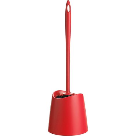TATAY Spazzolone Bagno WC Materiali Resistenti Design Moderno Spazzola Fissa e Durevole per Igiene Quotidiana Colori Diversi Scopino Bagno WC 12 x 12 x 38 cm – Rosso (1/2)